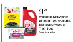Walgreens Walgreens Dishwasher Detergent, Drain Cleaner, Disinfecting Wipes or Trash Bags offer