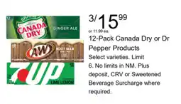Walgreens Canada Dry or Dr Pepper Products offer