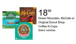 Walgreens Green Mountain, McCafe or Original Donut Shop Coffee K-Cups offer