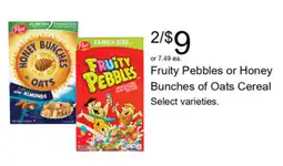 Walgreens Fruity Pebbles or Honey Bunches of Oats Cereal offer