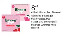 Walgreens Bloom Pop Flavored Sparkling Beverages offer