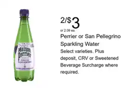 Walgreens Perrier or San Pellegrino Sparkling Water offer