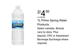 Walgreens Ice Mountain 1L Primo Spring Water offer