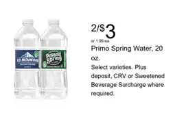 Walgreens Primo Spring Water offer