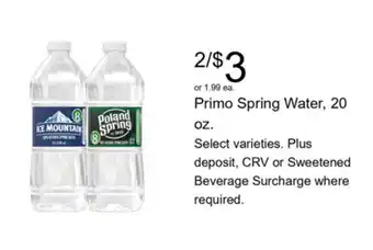 Walgreens Primo Spring Water offer
