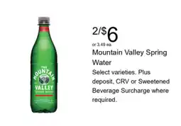 Walgreens Mountain Valley Spring Water offer