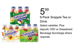 Walgreens Snapple Tea or Drink offer
