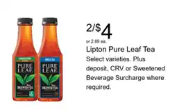 Walgreens Lipton Pure Leaf Tea offer