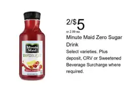 Walgreens Minute Maid Zero Sugar Drink offer