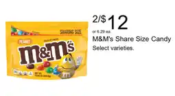 Walgreens M&M's Share Size Candy offer