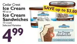 Festival Foods Cedar Crest Ice Cream or Ice Cream Sandwiches offer