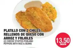 Carnicerias Jimenez Cheese Stuffed Poblano Peppers With Rice & Beans offer
