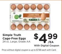 Ralphs Simple Truth Cage-Free Eggs offer