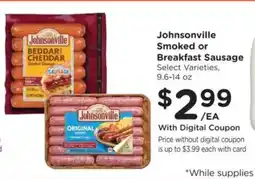Ralphs Johnsonville Smoked or Breakfast Sausage offer