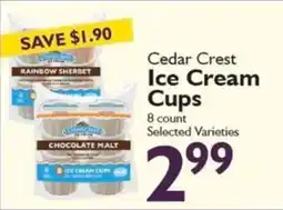 Festival Foods Cedar Crest Ice Cream Cups offer