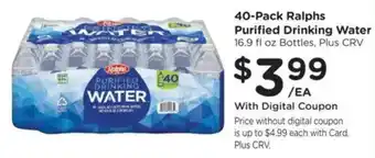Ralphs Ralphs purified drinking water offer