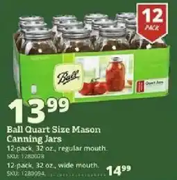 Rural King Ball quart size mason canning jars offer