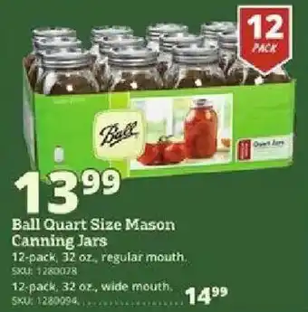 Rural King Ball quart size mason canning jars offer