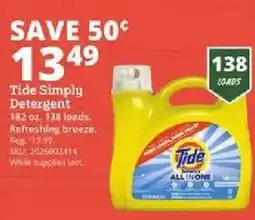 Rural King Tide Simply Detergent offer