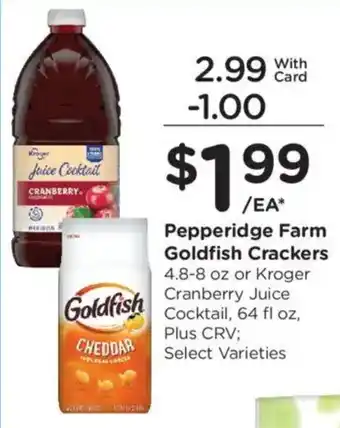 Ralphs Pepperidge Farm Goldfish Crackers offer