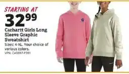 Rural King Carhartt Girls Long Sleeve Graphic Sweatshirt offer