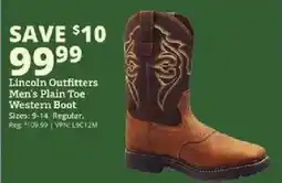 Rural King Lincoln Outfitters Men's Plain Toe Western Boot offer