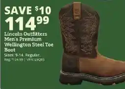 Rural King Lincoln Outfitters Men's Premium Wellington Steel Toe Boot offer
