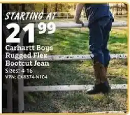 Rural King Carhartt Boys Rugged Flex Bootcut Jean offer