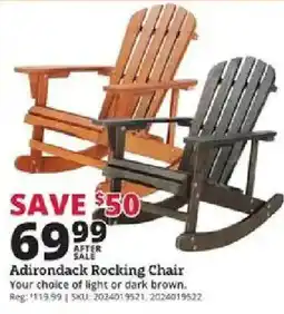 Rural King Adirondack Rocking Chair offer
