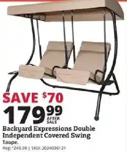 Rural King Backyard Expressions Double Independent Covered Swing offer