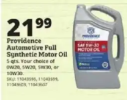 Rural King Providence Automotive Full Synthetic Motor Oil offer