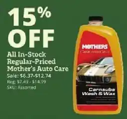 Rural King Mother's Auto Care Carnauba Wash & Wax offer
