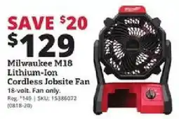 Rural King Milwaukee M18 Lithium-Ion Cordless Jobsite Fan offer
