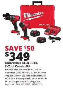 Rural King Milwaukee M18 FUEL 2-Tool Combo Kit offer