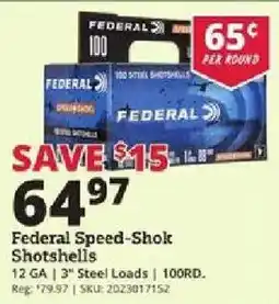 Rural King Federal Speed-Shok Shotshells offer
