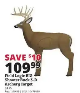 Rural King Field Logic Big Shooter Buck 3-D Archery Target offer