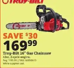 Rural King Troy-Bilt 16" Gas Chainsaw offer