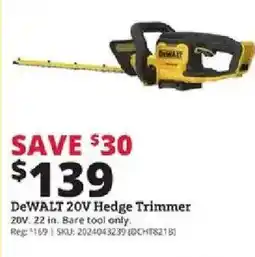Rural King DeWalt 20v hedge trimmer offer