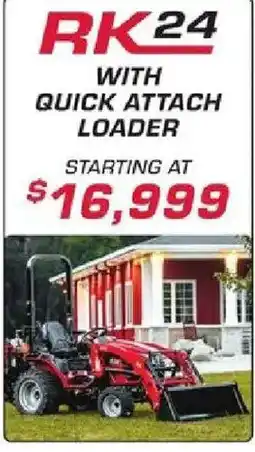 Rural King Rk24 with quick attach loader offer