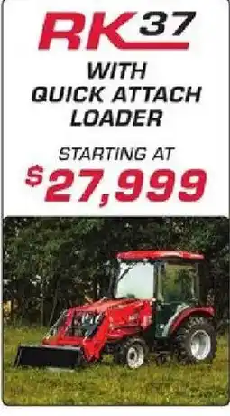 Rural King RK37 with quick attach loader offer