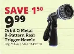 Rural King Orbit Q Metal 8-Pattern Rear Trigger Nozzle offer