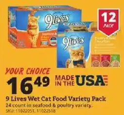 Rural King 9 Lives Wet Cat Food Variety Pack offer
