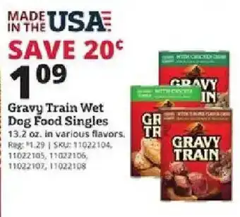 Rural King Gravy Train Wet Dog Food Singles offer