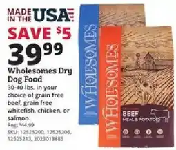 Rural King Wholesomes Dry Dog Food offer