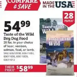 Rural King Taste of the Wild Dry Dog Food offer