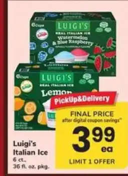 Safeway Luigi's Italian Ice offer