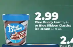 Hy-Vee Blue Bunny Twist or Blue Ribbon Classics Ice Cream offer