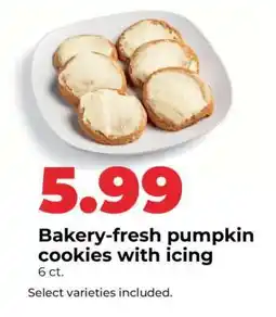 Hy-Vee Bakery-fresh pumpkin cookies with icing offer