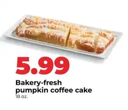 Hy-Vee Bakery-fresh pumpkin coffee cake offer