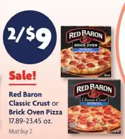 Family Dollar Red Baron Classic Crust or Brick Oven Pizza offer